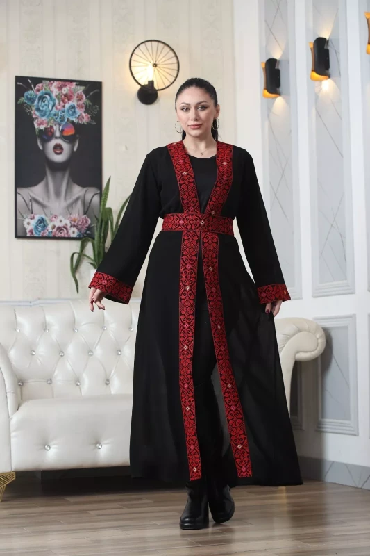 Traditional Embbroidered Abaya Sleeves Palestinian-Jordanian Style Embroidery